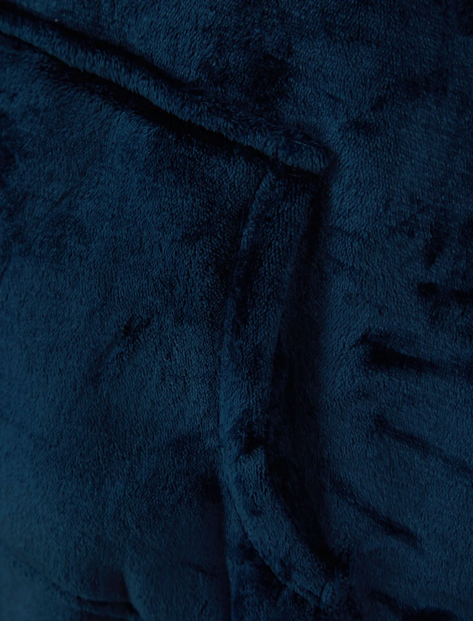 Adult Snuggle Soft Fleece Borg Lined Oversized Hooded Blanket with Pocket in Navy  - Tokyo Laundry