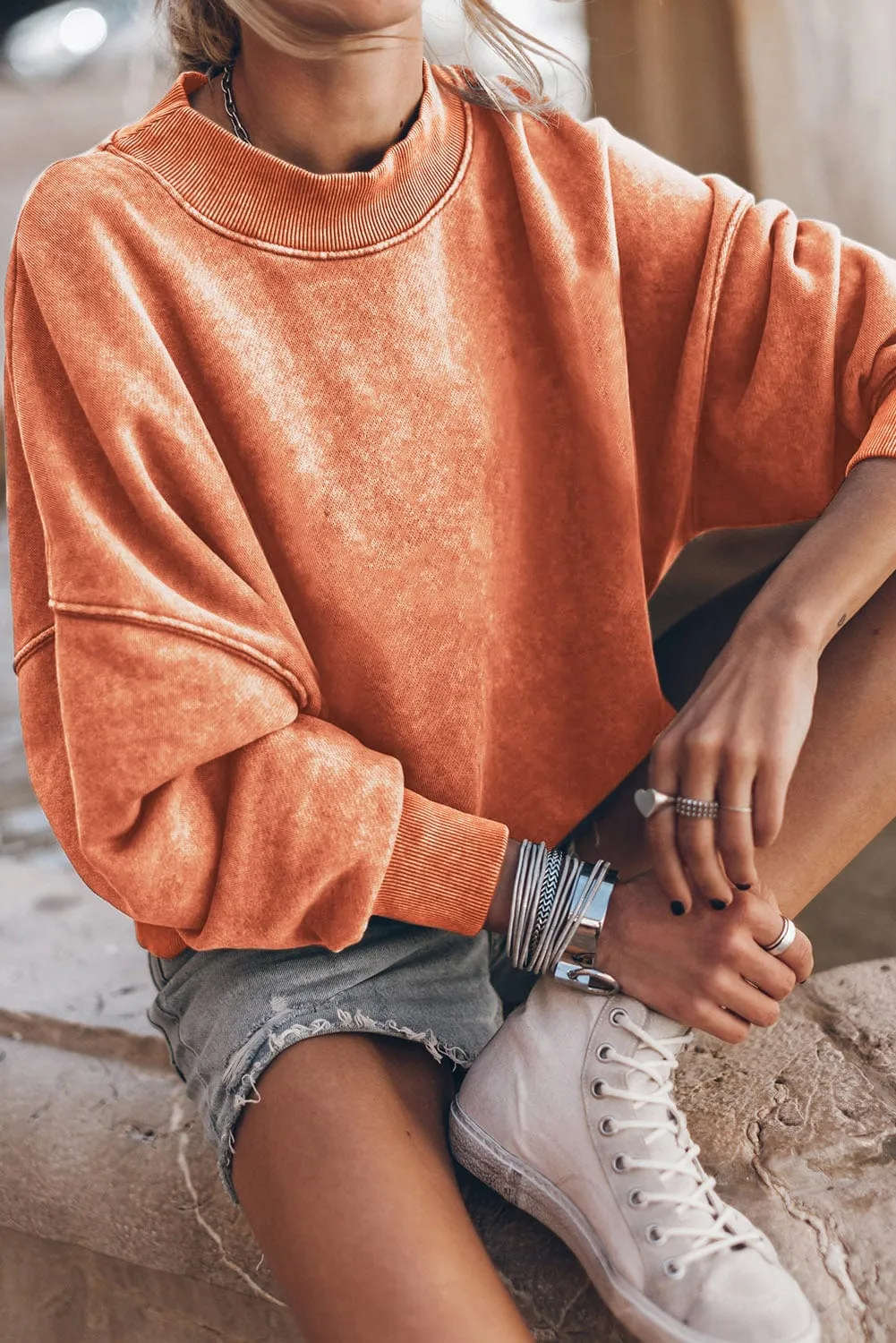 Autumn-Winter Mock Neck Sweater