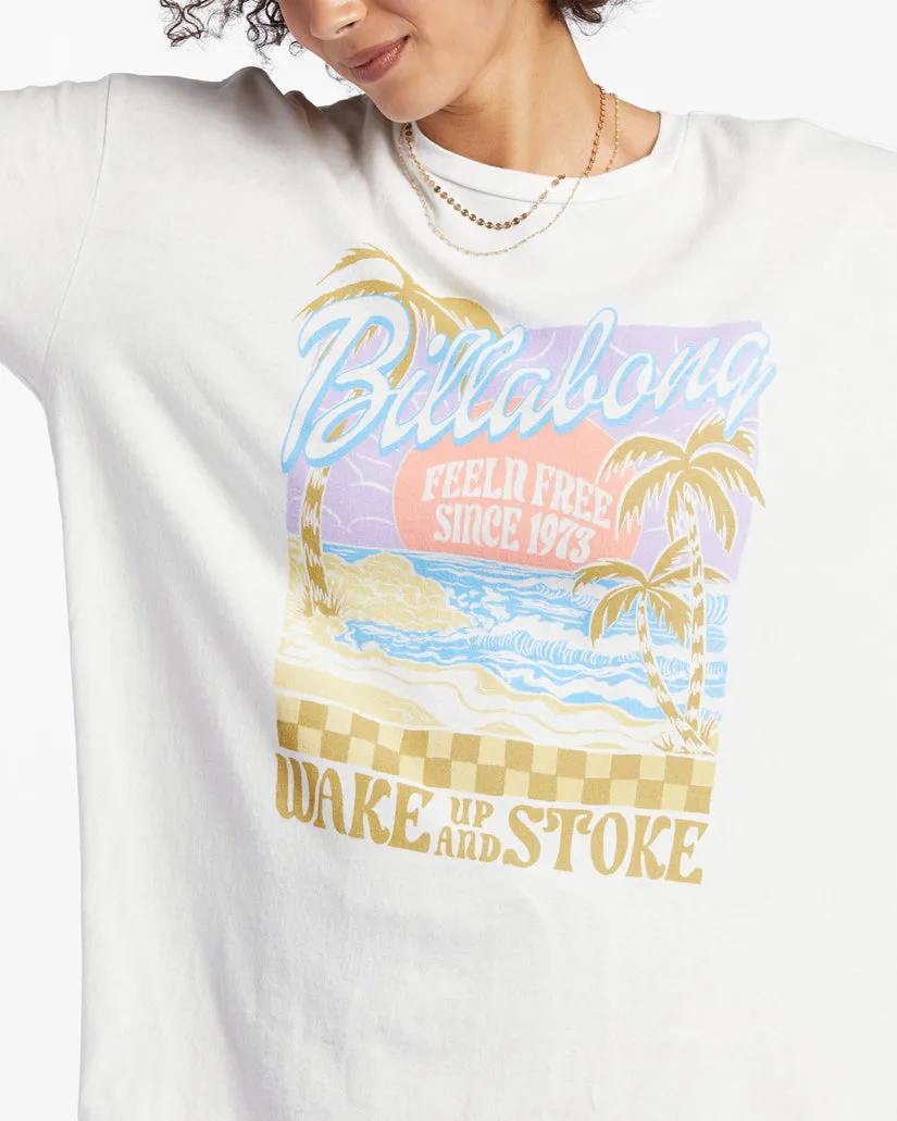 Billabong Wake Up And Stoke Tee-Salt Crystal