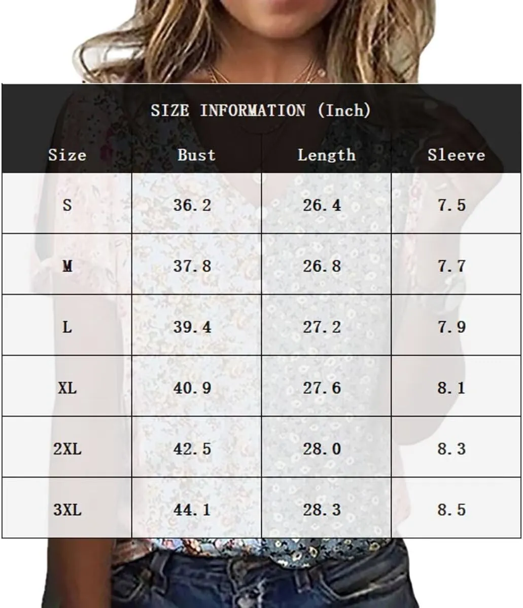 Boho Tops for Women Hippie Floral Shirts 2025 Cold Shoulder Short Sleeve V Neck Button Down Fashion T Shirts Blouse