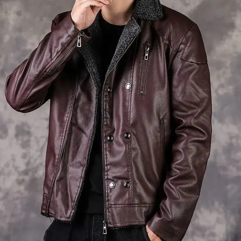 Bonsir Suits and Blazers Thin Winter Coats Slim Fit Fashion 2024 Single Models Casual Trendy Luxury Designer Leather Jacket for Men