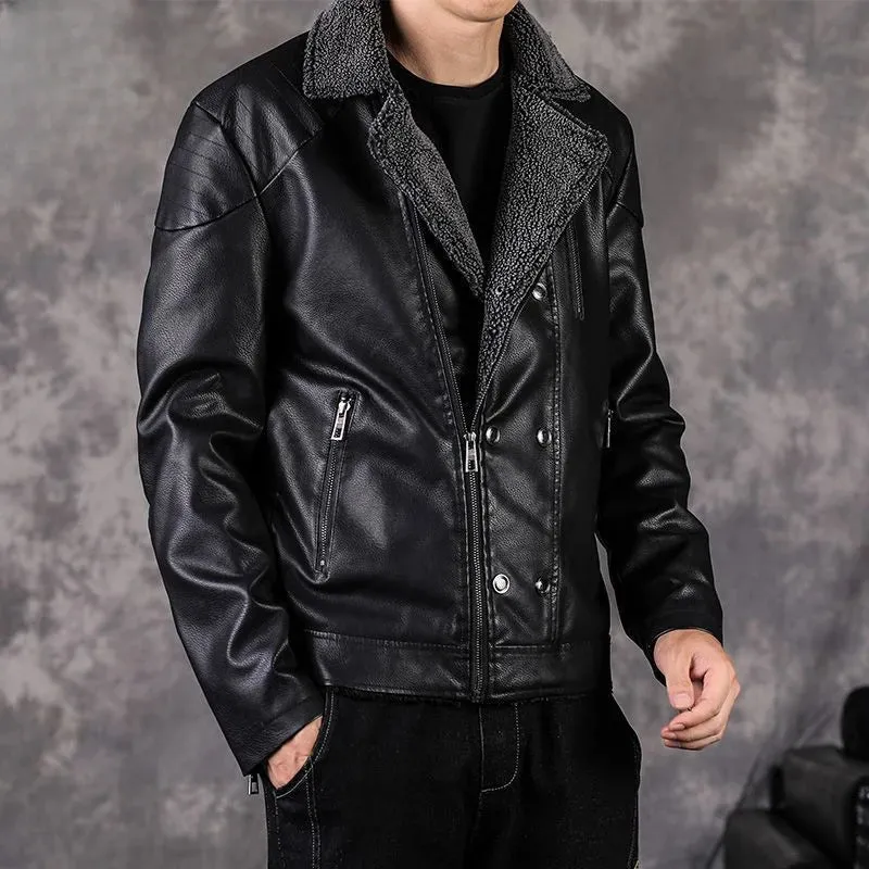 Bonsir Suits and Blazers Thin Winter Coats Slim Fit Fashion 2024 Single Models Casual Trendy Luxury Designer Leather Jacket for Men
