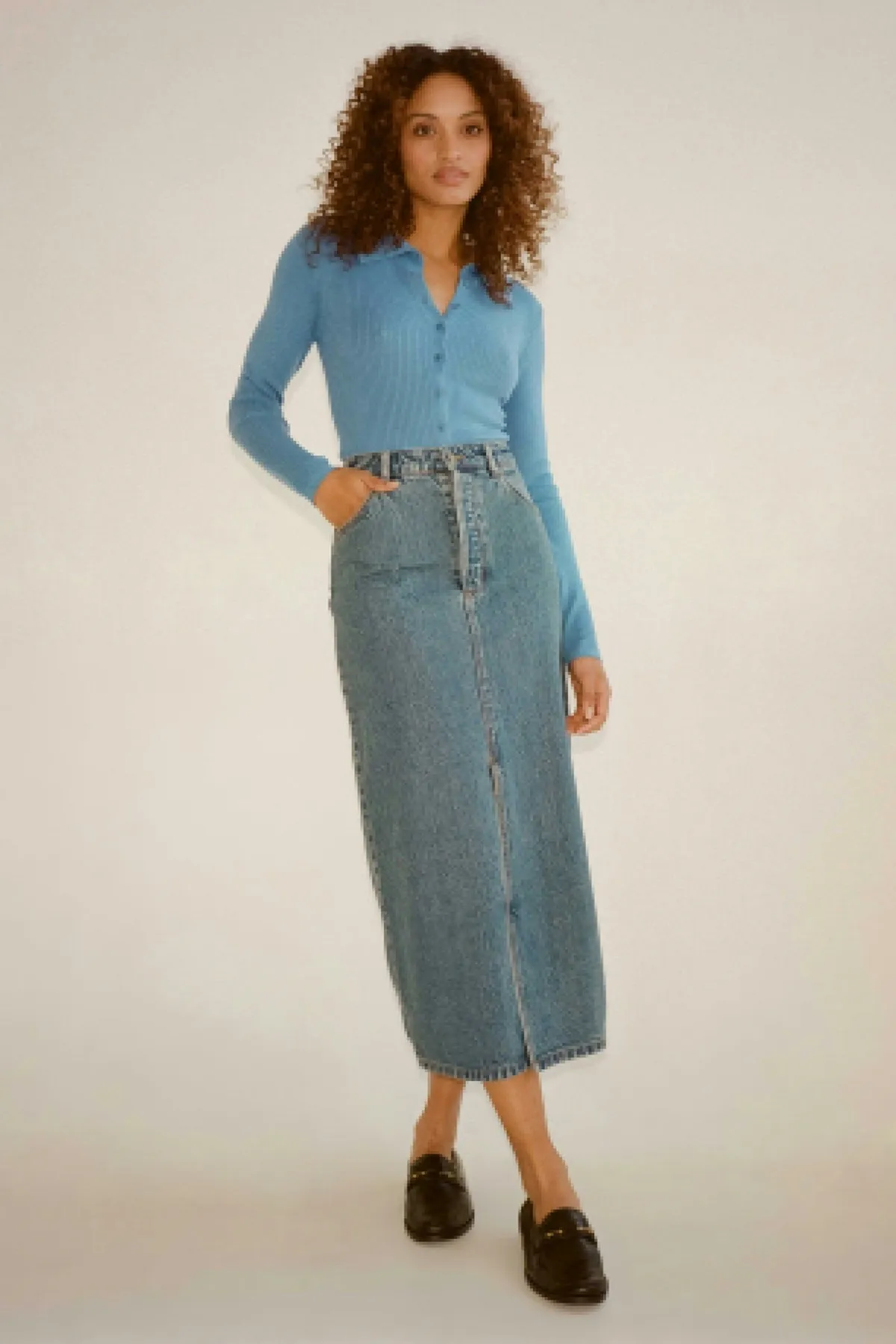Chicago Skirt | Lyocell Blue Mid Vintage Blue
