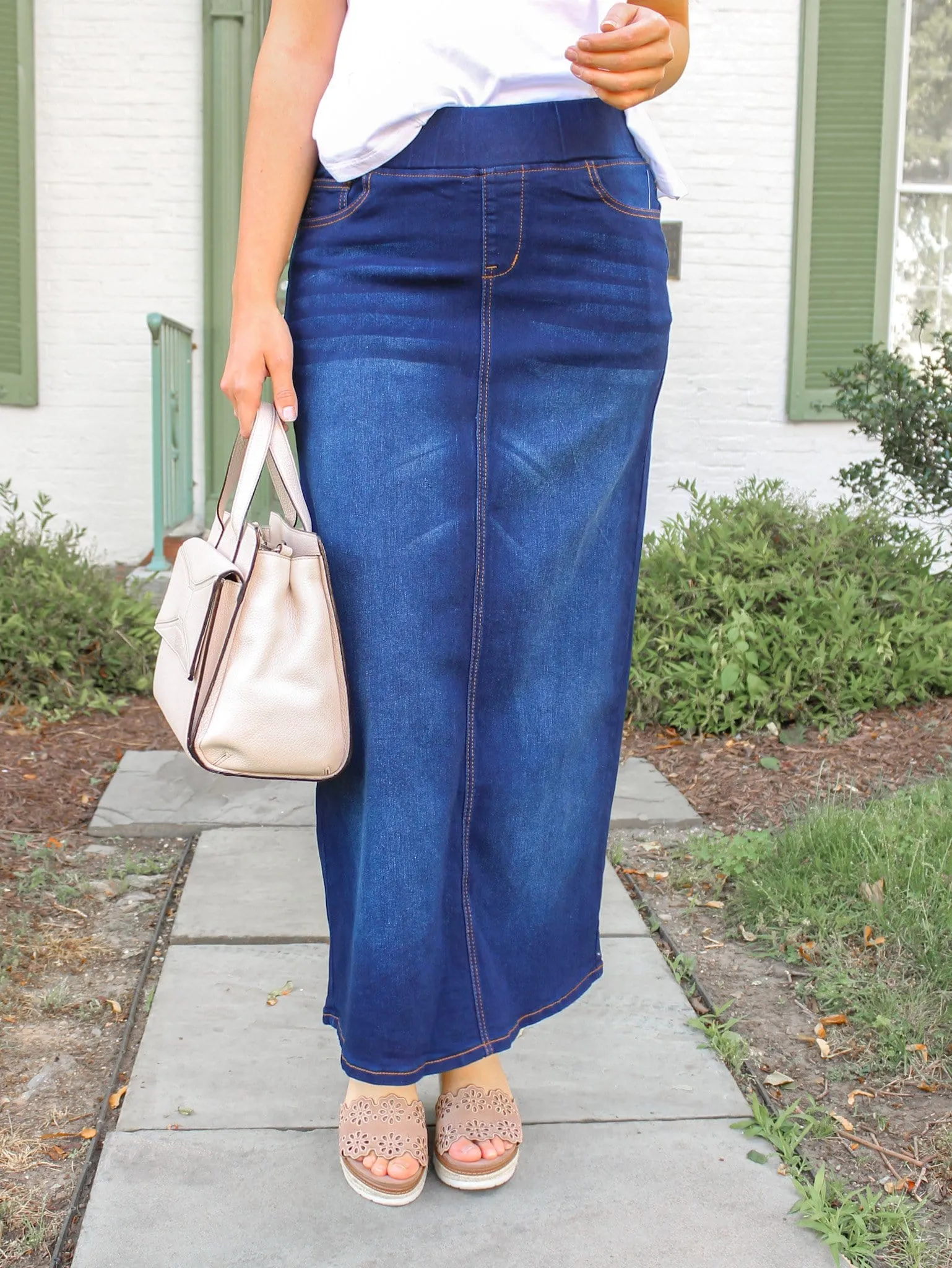Classic Waistband Long Denim (DK Blue) - FINAL SALE