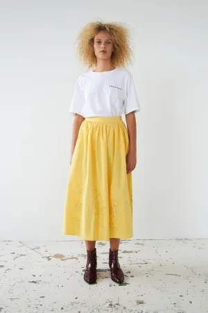 Embroidery Anglaise midi skirt