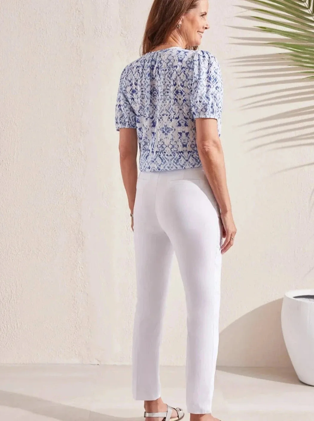Flatten It Pull On Ankle Pant W Slits [White-1763O-7165]