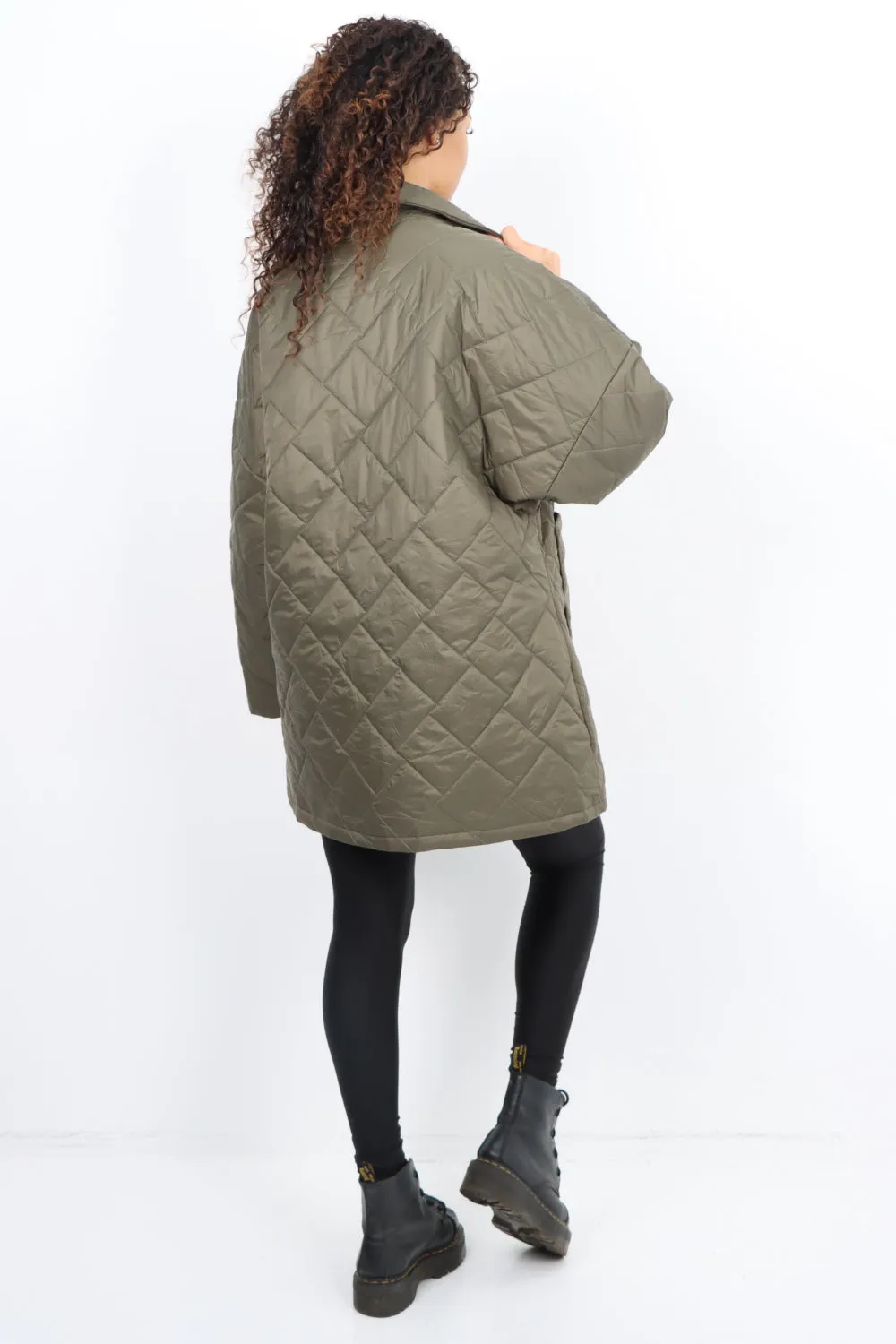 Italian Leopard Lined Quilted Padded Front Pockets  Jacket
