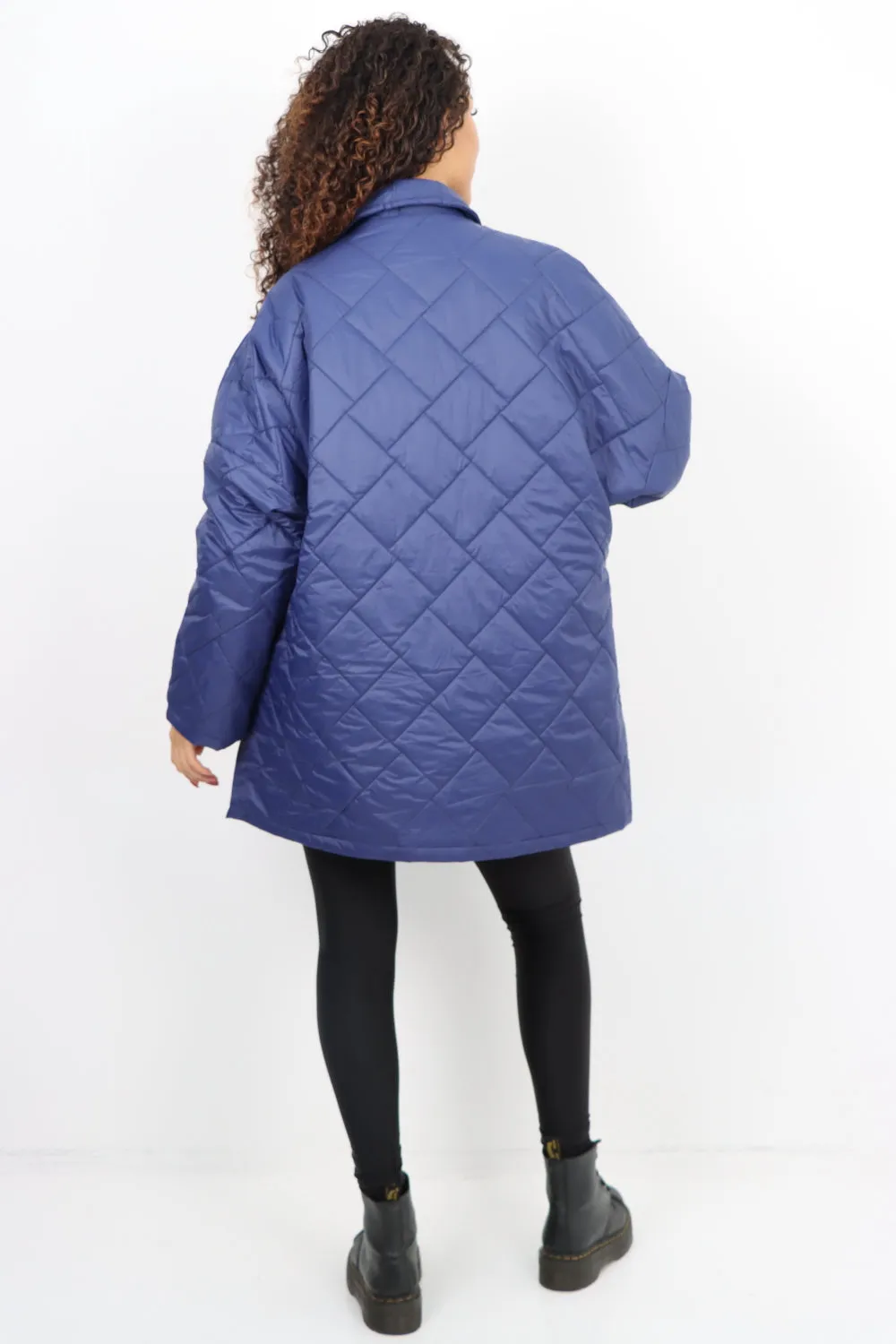 Italian Leopard Lined Quilted Padded Front Pockets  Jacket
