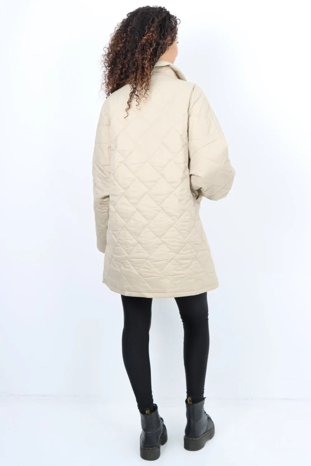Italian Leopard Lined Quilted Padded Front Pockets  Jacket