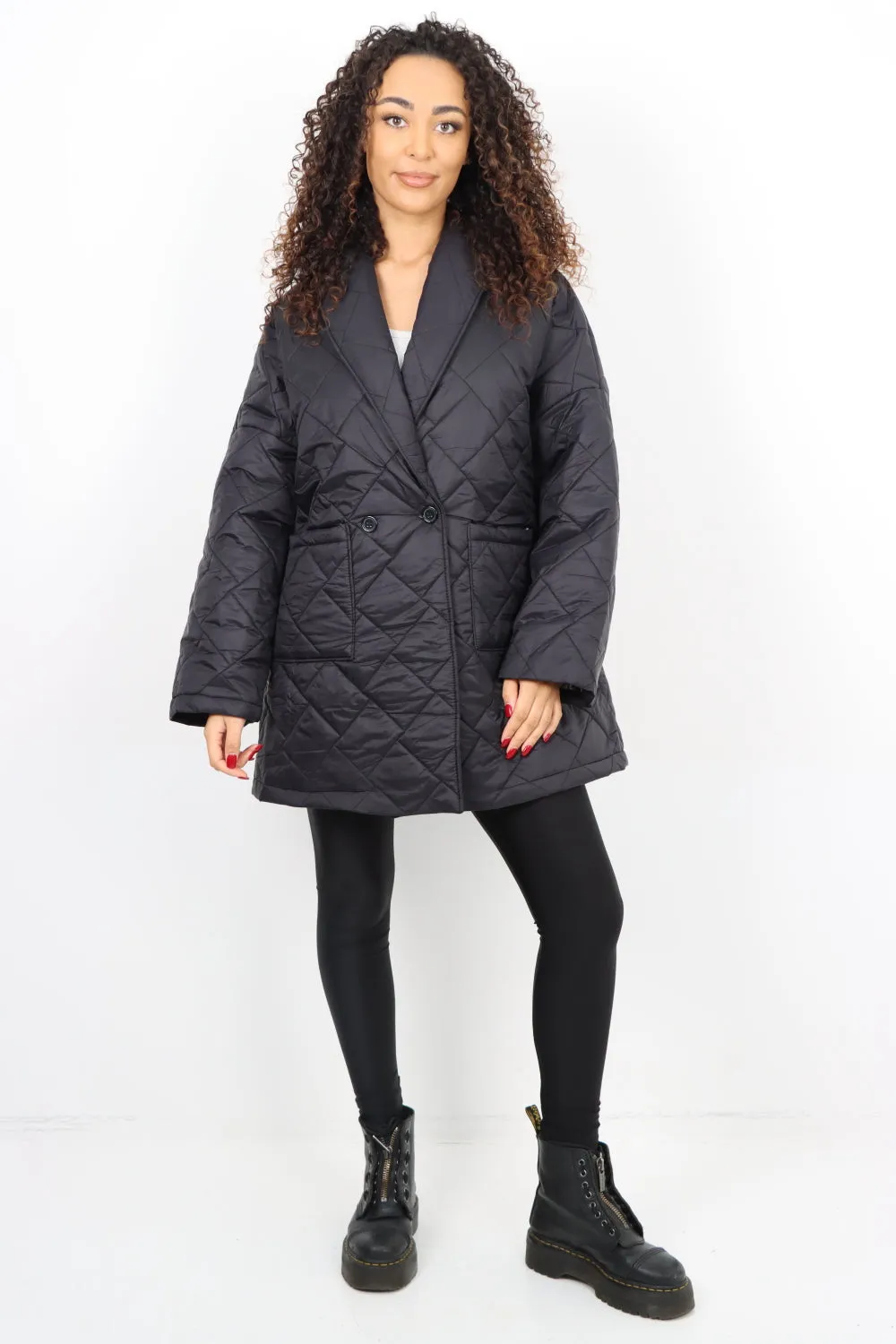 Italian Leopard Lined Quilted Padded Front Pockets  Jacket