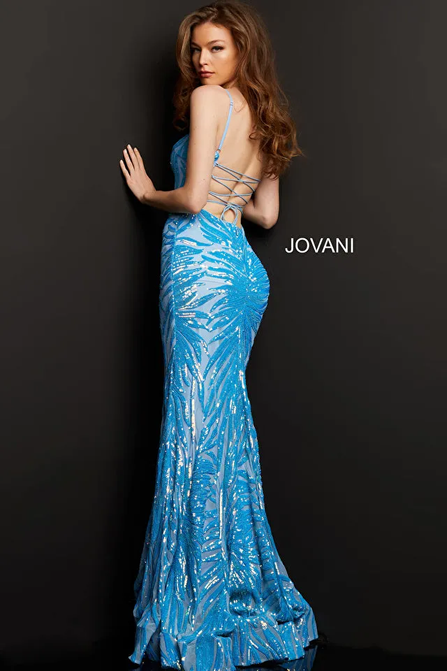 Jovani 08481 Long Straight Sequin Sweetheart Neckline Prom Pageant Gown