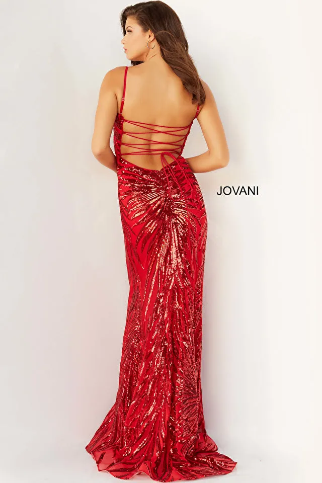 Jovani 08481 Long Straight Sequin Sweetheart Neckline Prom Pageant Gown