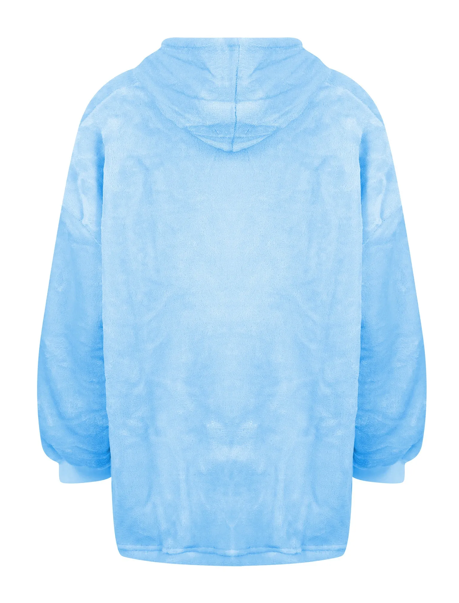 Kids Snuggling Soft Fleece Borg Lined Oversized Hooded Blanket with Pocket in Blue Bell - Tokyo Laundry Kids (4-12yrs)