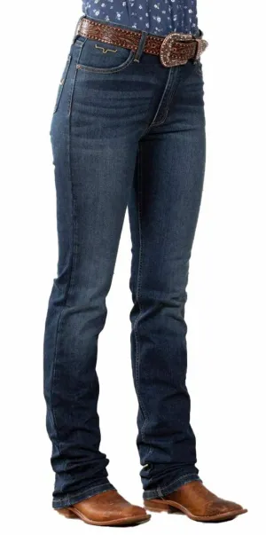 Kimes Ranch Women's Sarah Blue 4W x 32L High-Rise Slimming Bootcut Jeans
