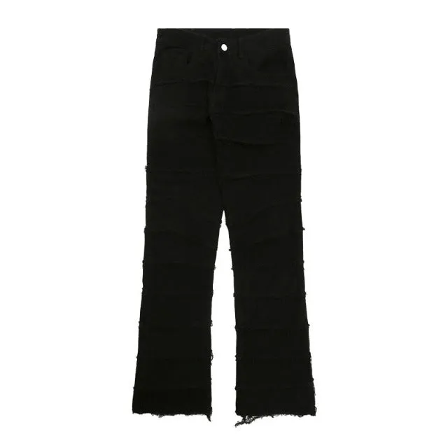 Men's Frayed Destruction Waxed Jeans