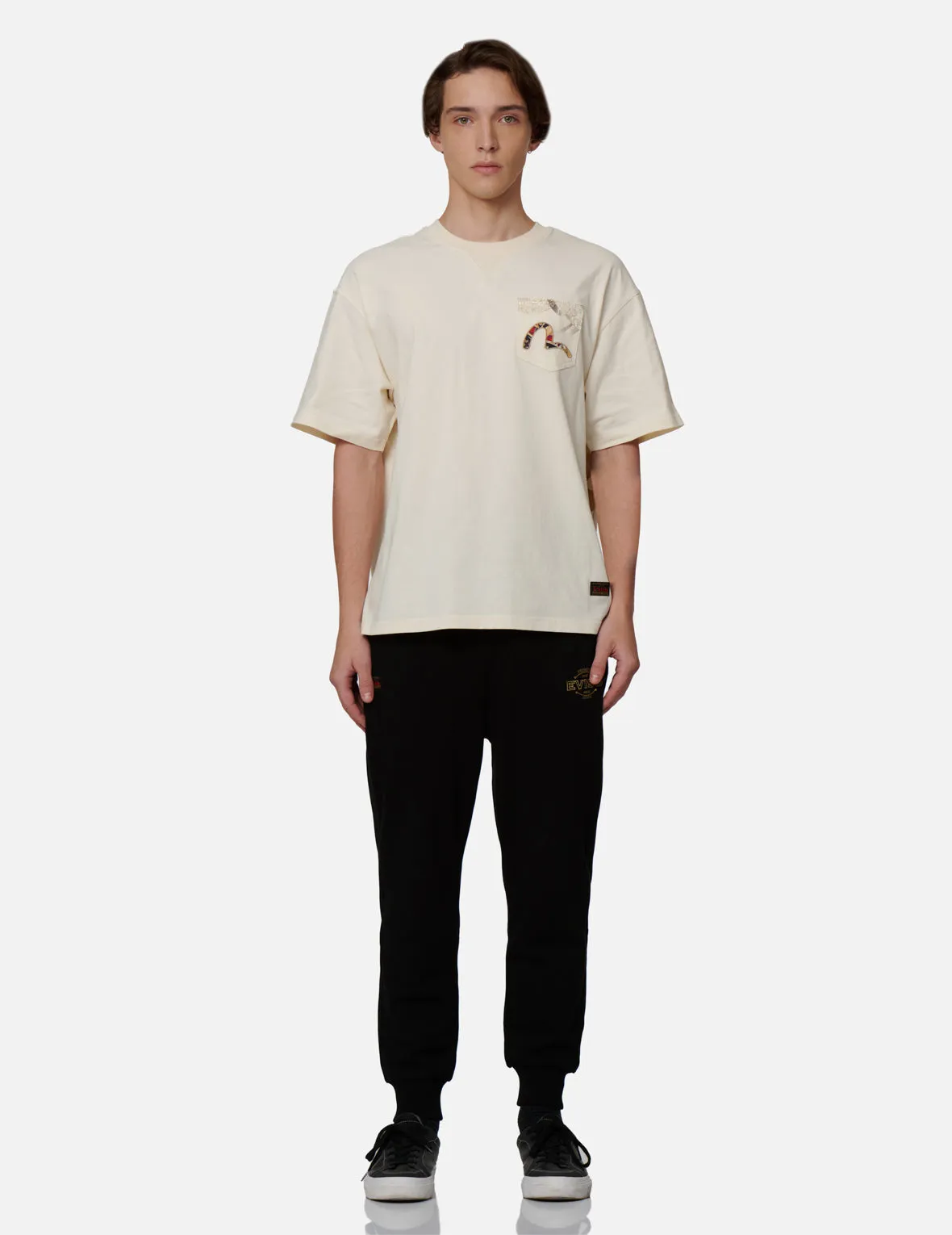 Multi-Pocket Foil-Print T-Shirt