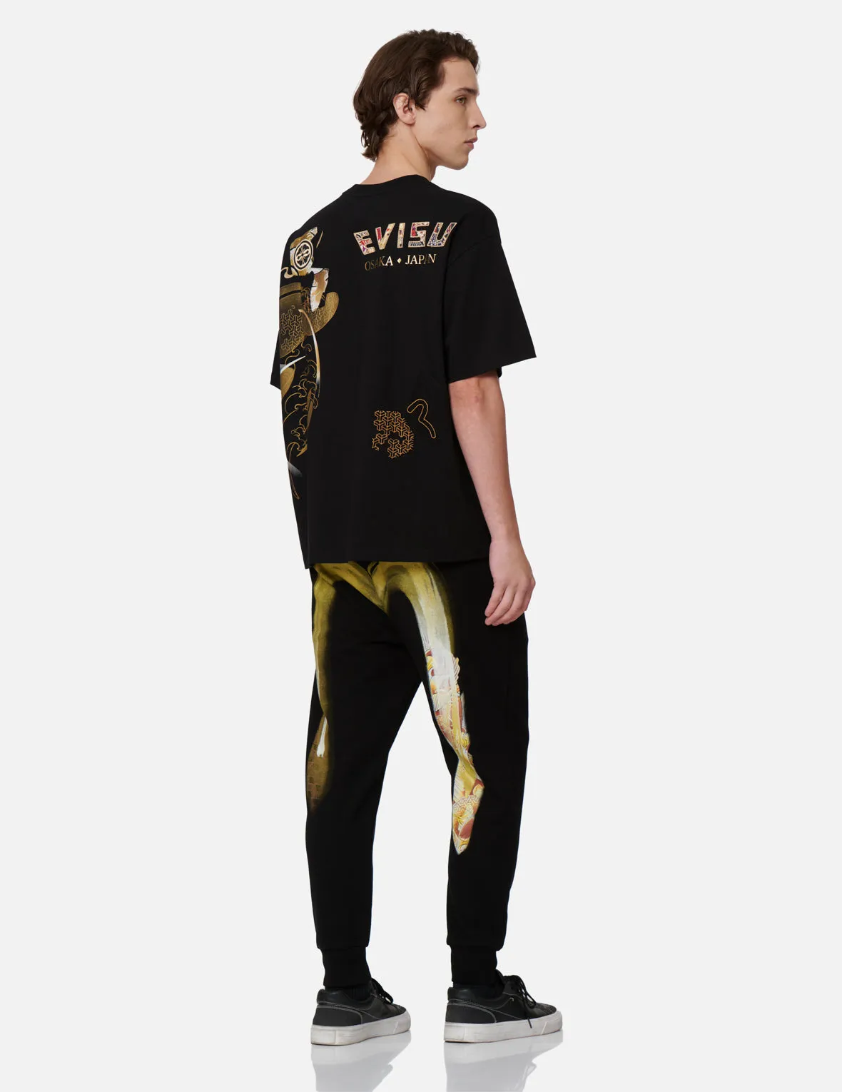 Multi-Pocket Foil-Print T-Shirt