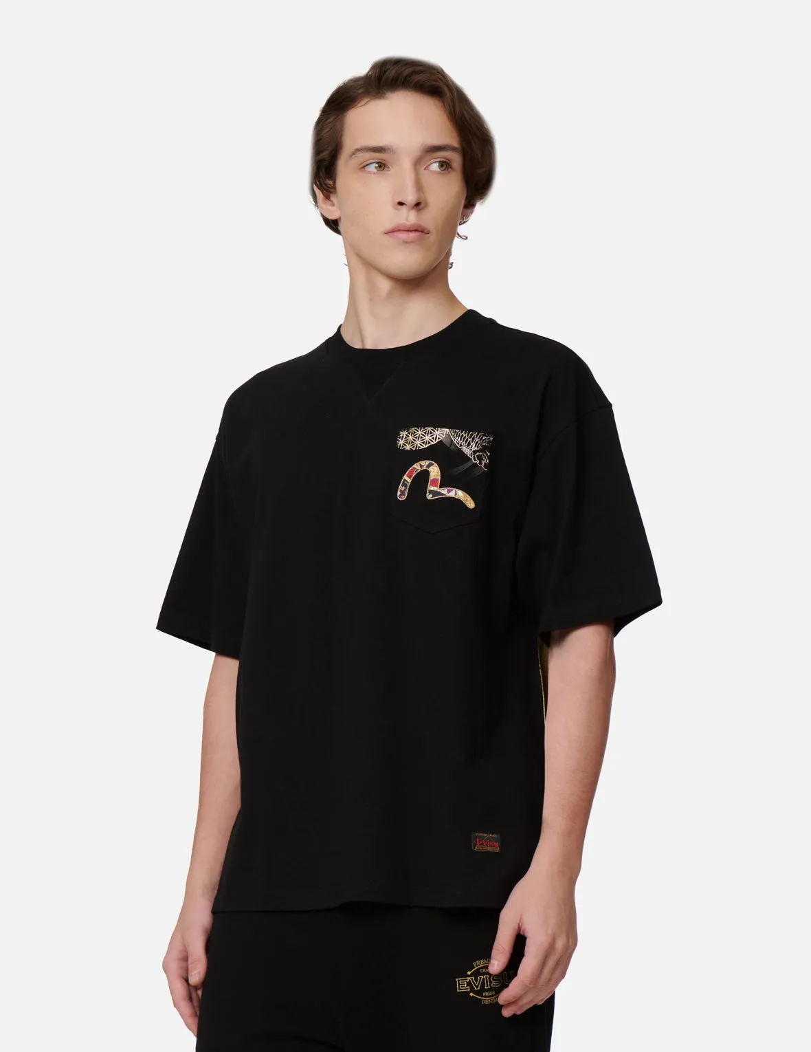 Multi-Pocket Foil-Print T-Shirt