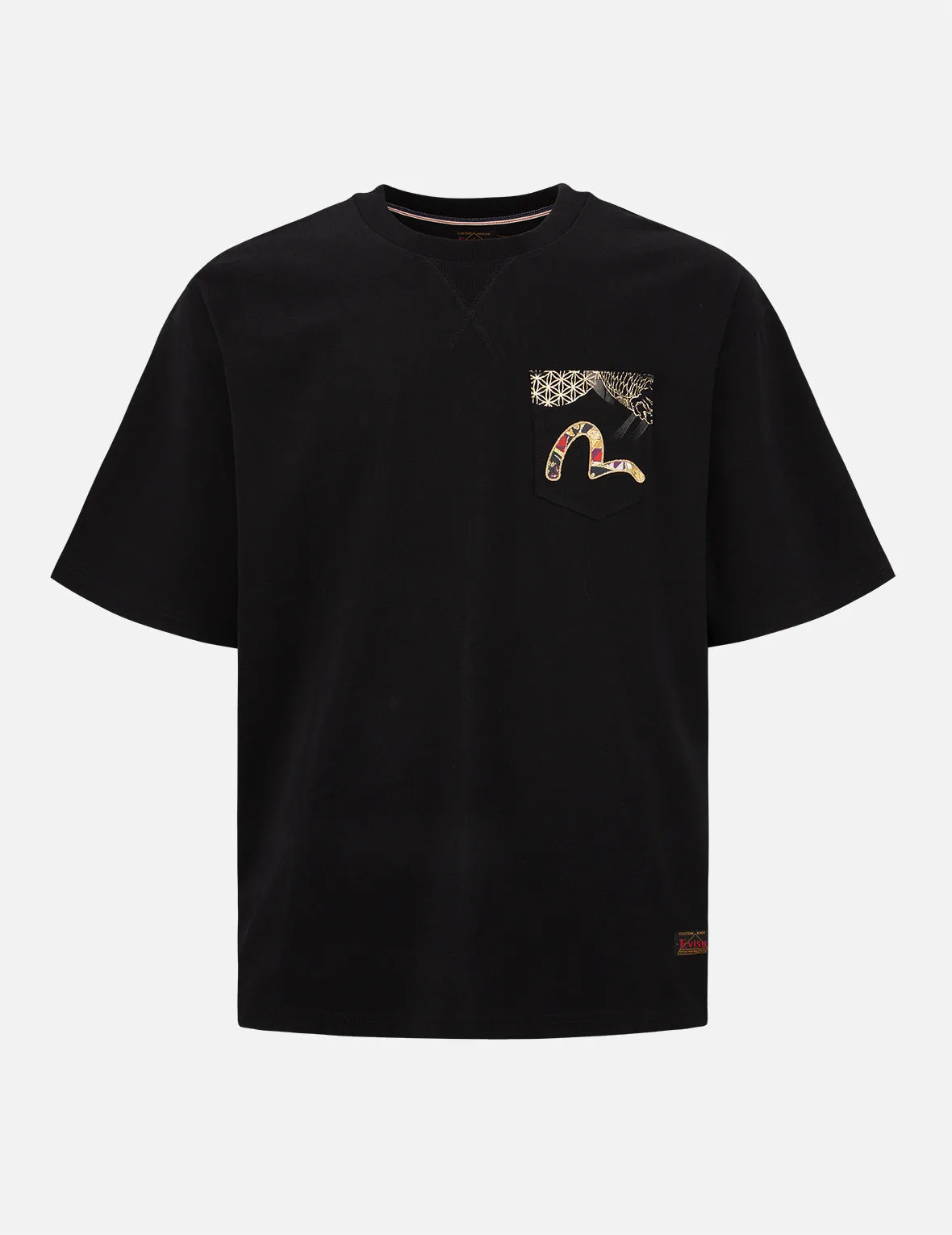 Multi-Pocket Foil-Print T-Shirt