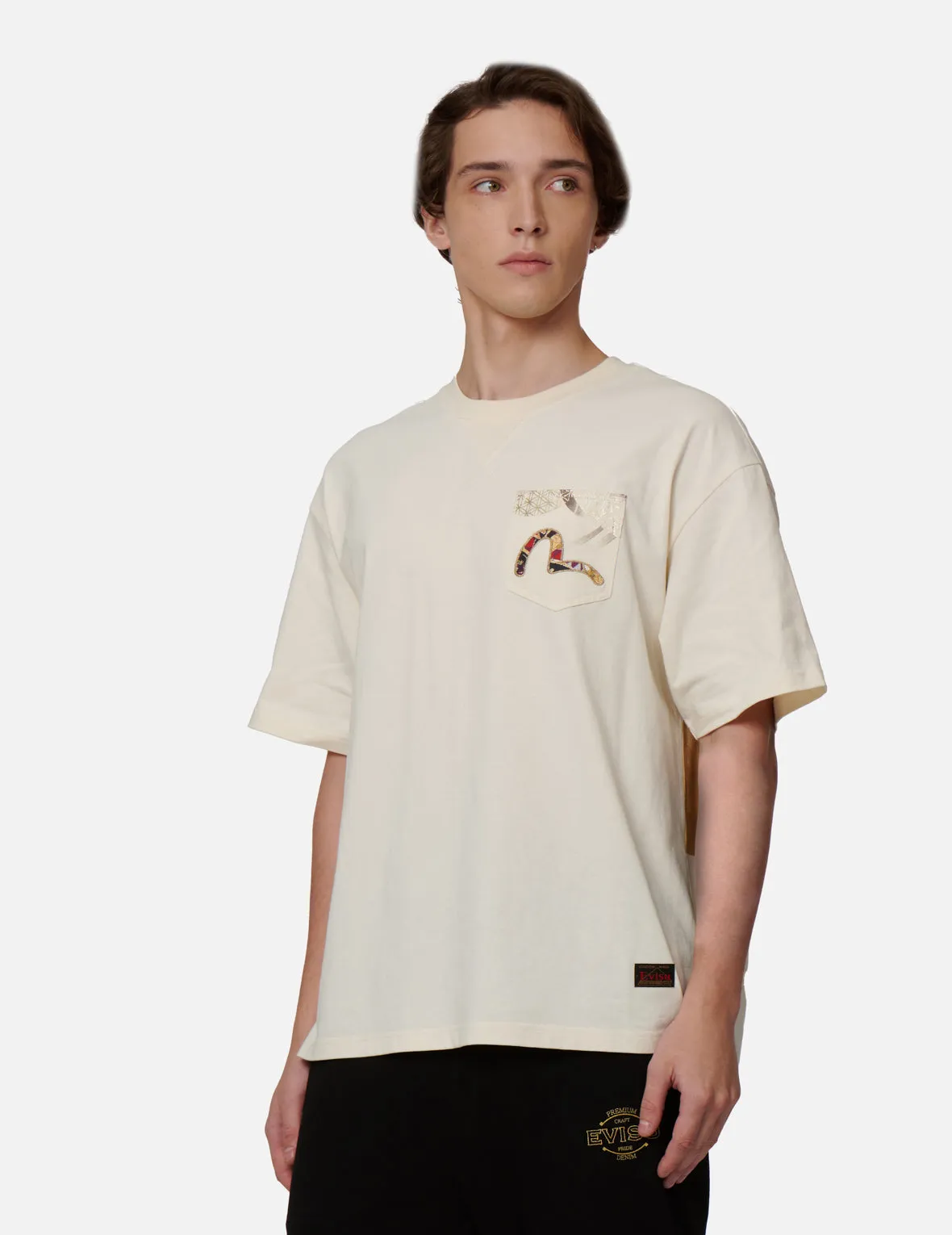Multi-Pocket Foil-Print T-Shirt