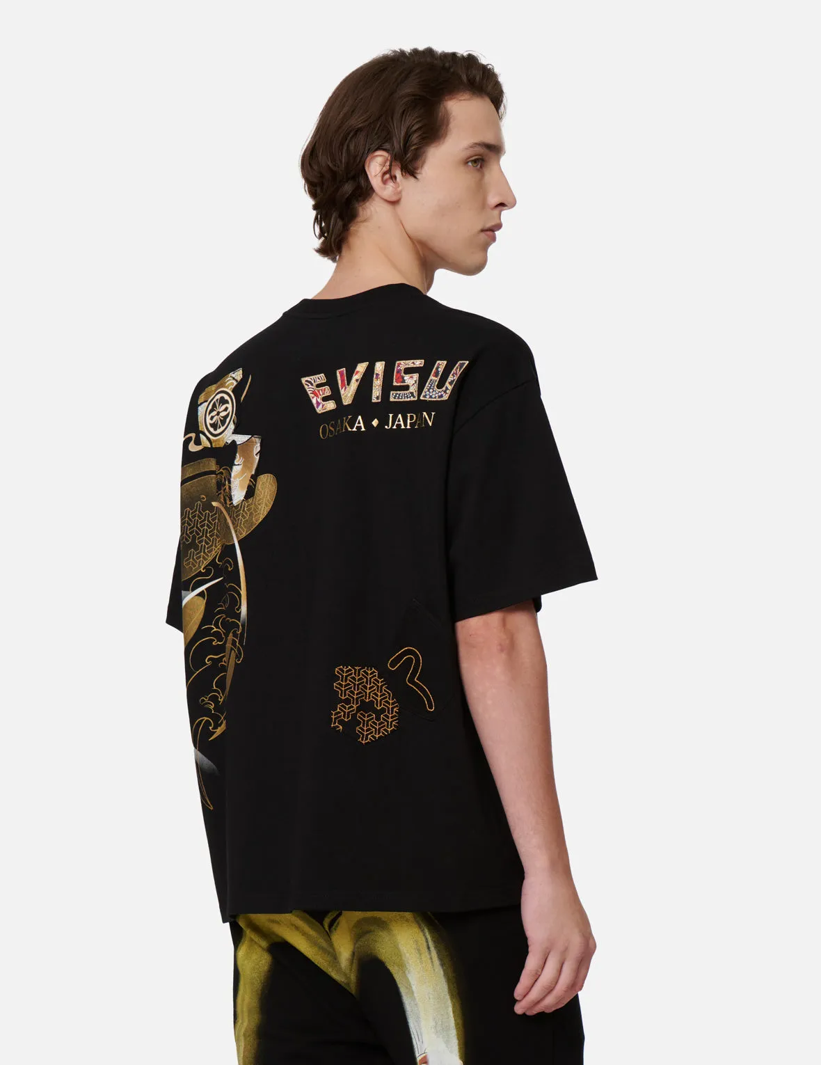 Multi-Pocket Foil-Print T-Shirt