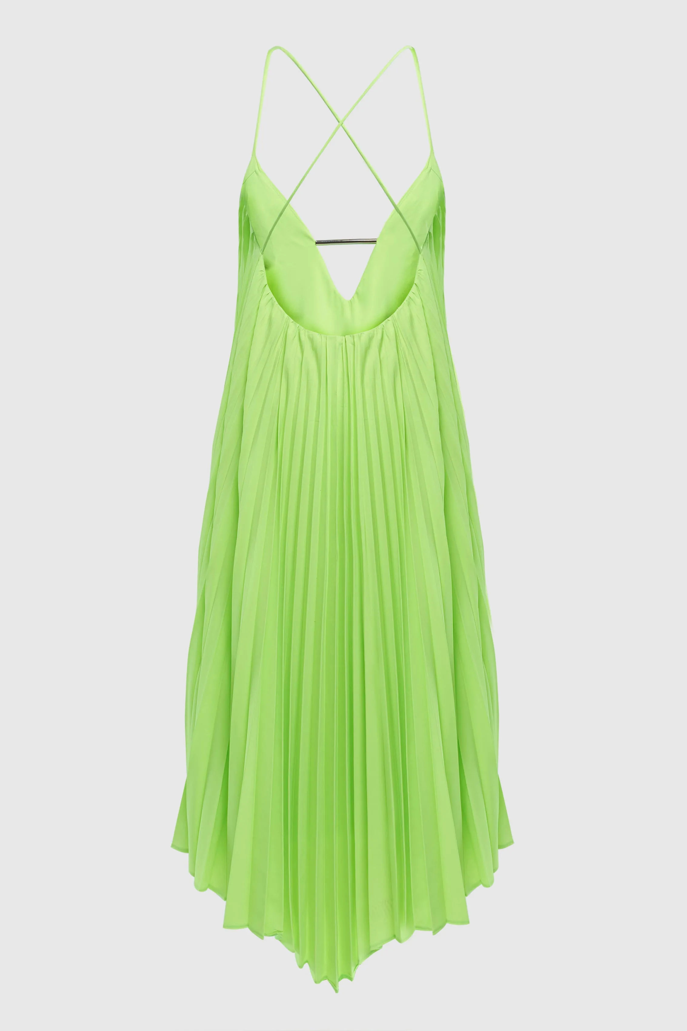 OPEN BACK PLEATED MIDI DRESS