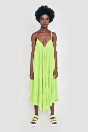 OPEN BACK PLEATED MIDI DRESS