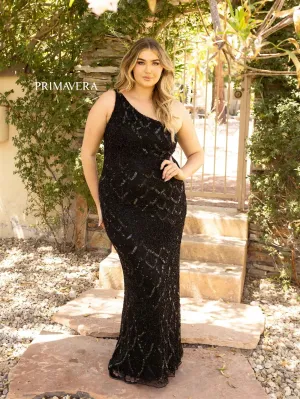 Primavera Couture 14002 Long Beaded Sequin Plus Size One Shoulder Prom Dress Formal Gown