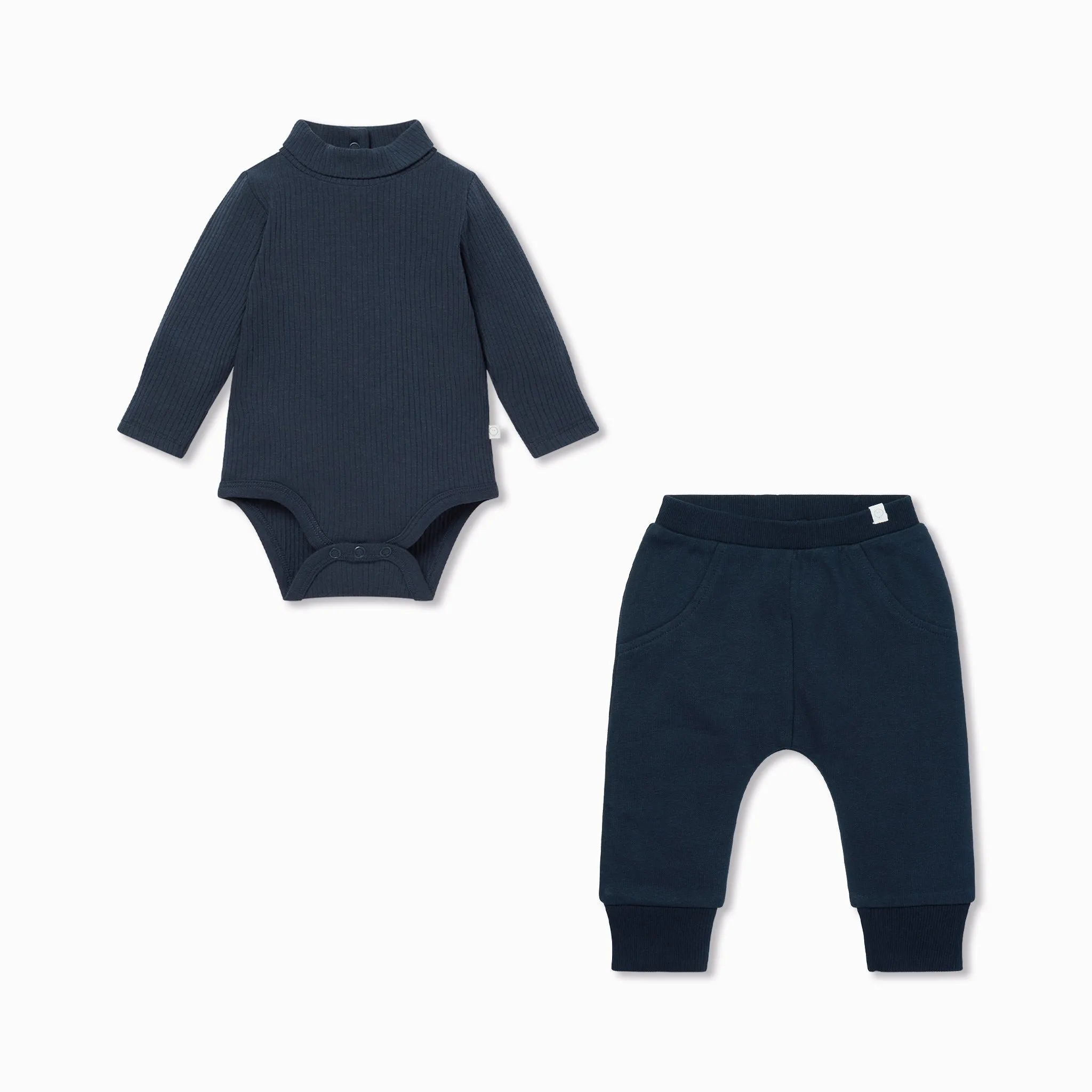 Ribbed Roll Neck Bodysuit & Joggers Outfit