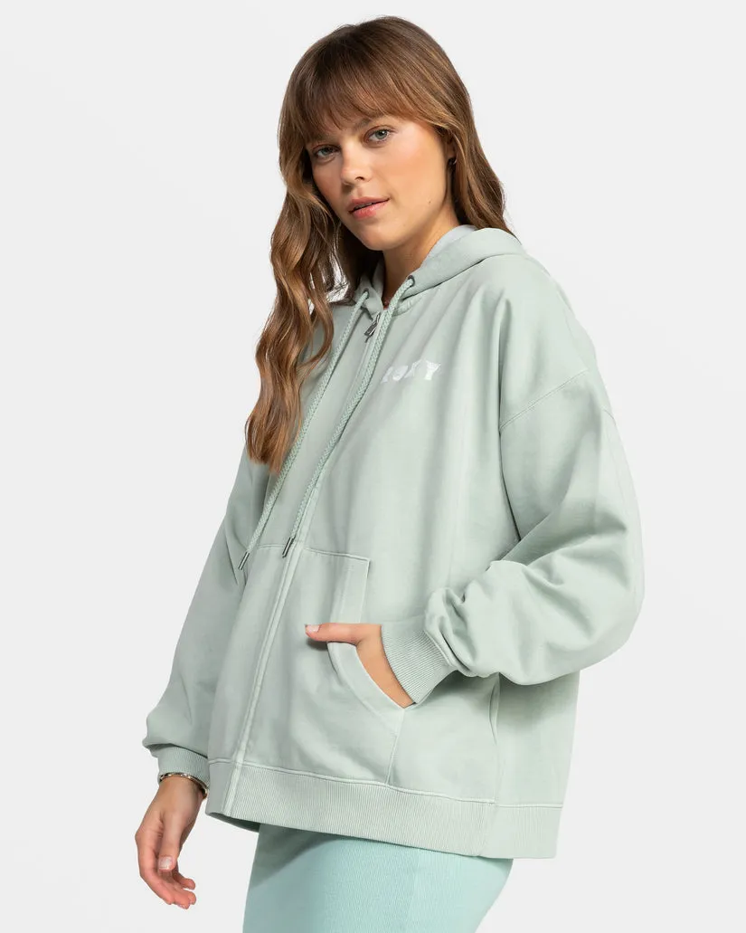 Roxy Lineup Oversize Zip Sweatshirt-Blue Surf