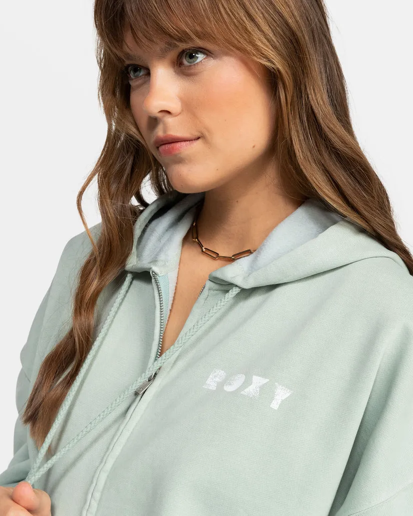 Roxy Lineup Oversize Zip Sweatshirt-Blue Surf