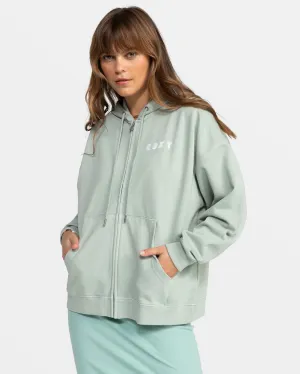 Roxy Lineup Oversize Zip Sweatshirt-Blue Surf