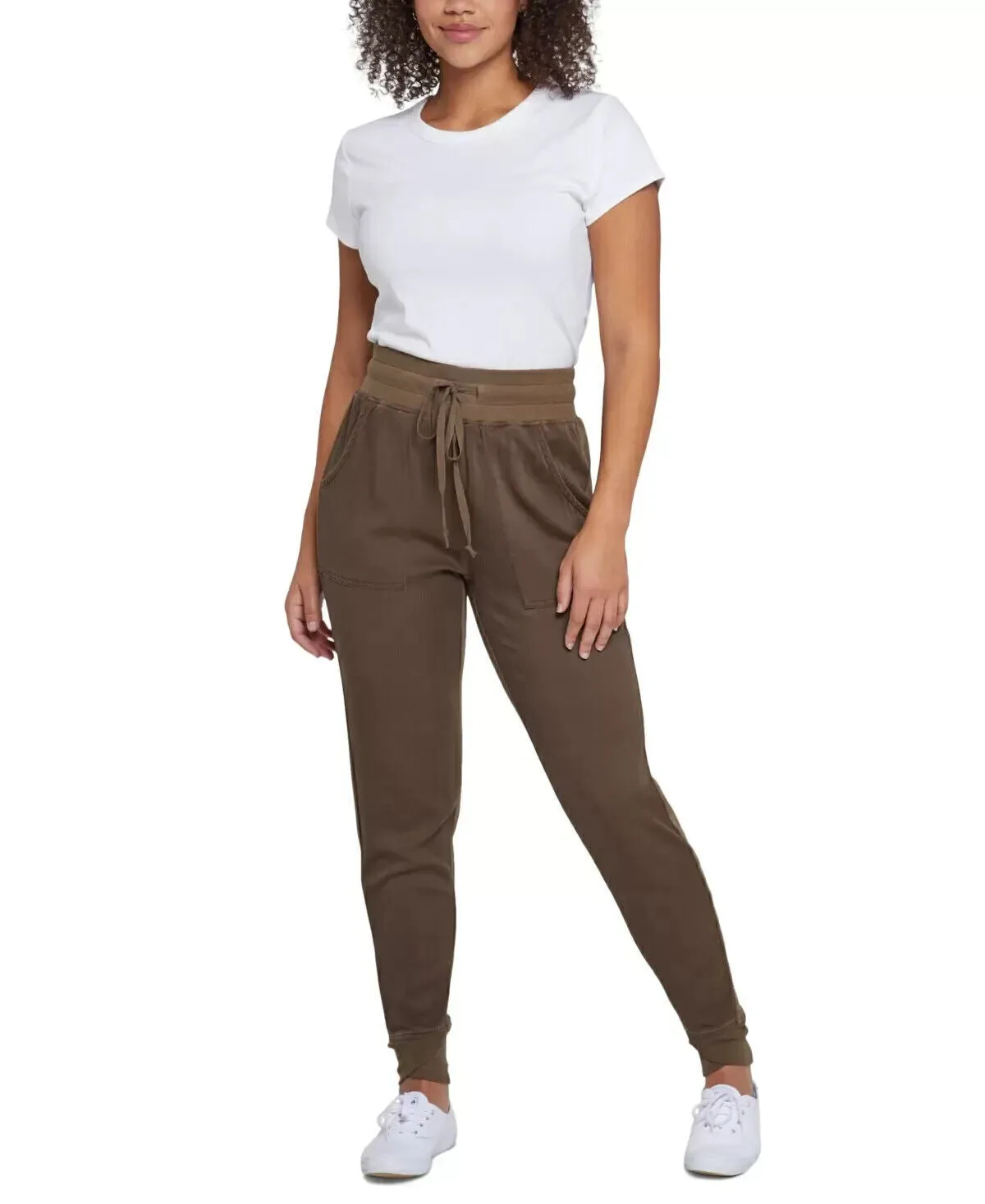 Seven7 Mixed-Media Mid-Rise Joggers