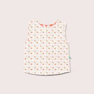 Spring Flowers Reversible Button Through Sleeveless Blouse