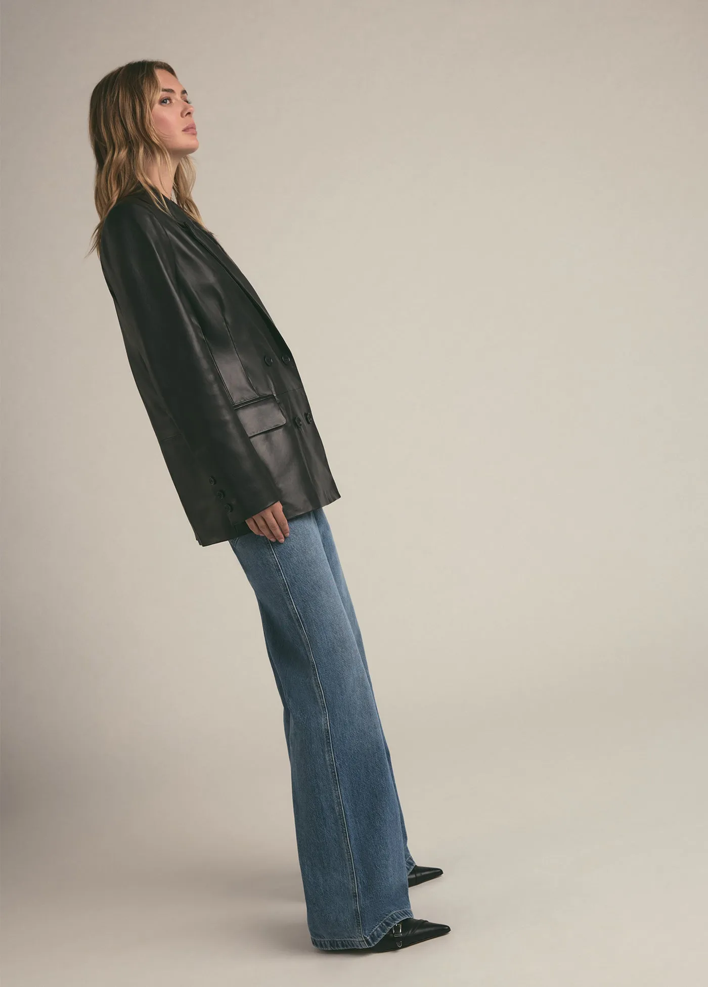 THE AGNES LEATHER BLAZER