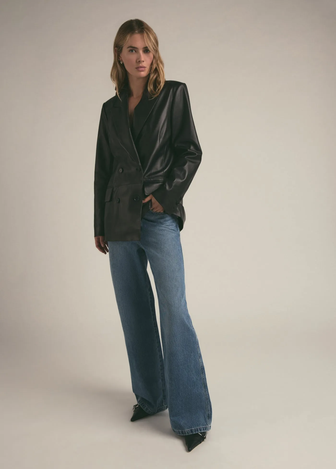 THE AGNES LEATHER BLAZER
