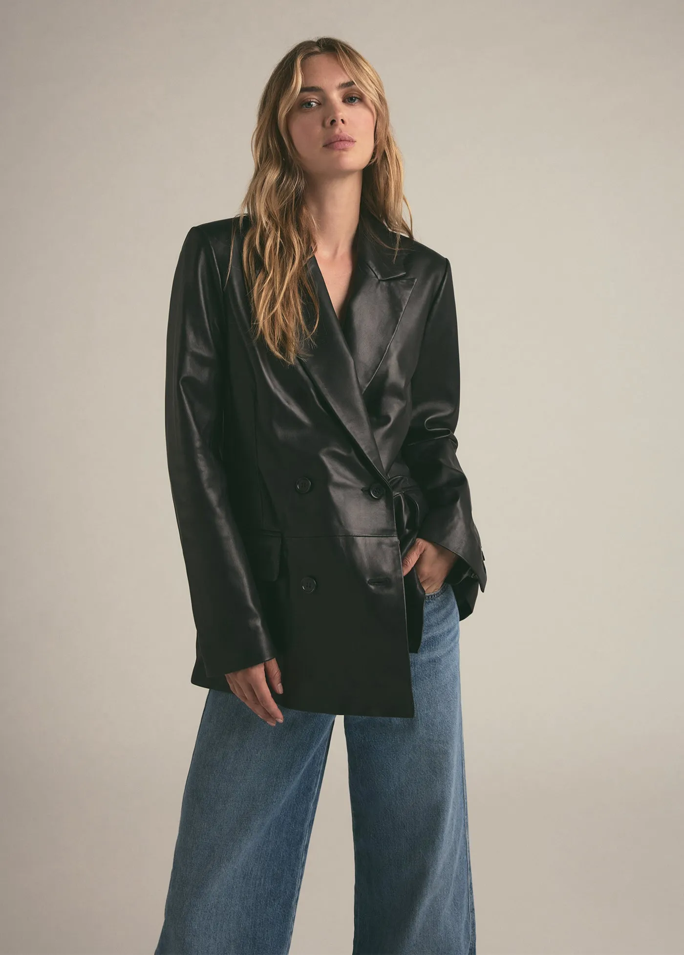 THE AGNES LEATHER BLAZER