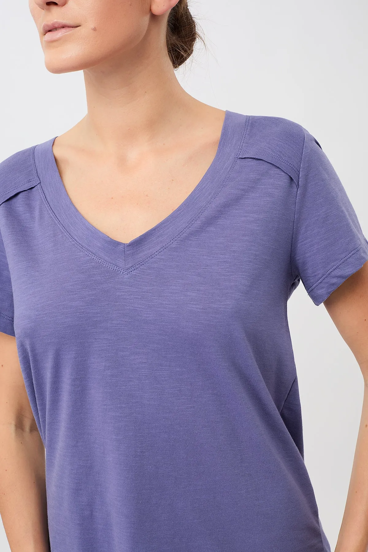 The New V-Neck (Deep Violet), GOTS
