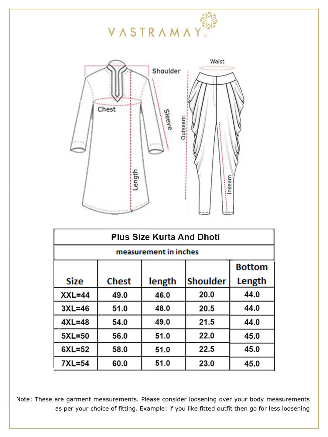 VASTRAMAY Cream Silk Blend Kurta Dhoti Set