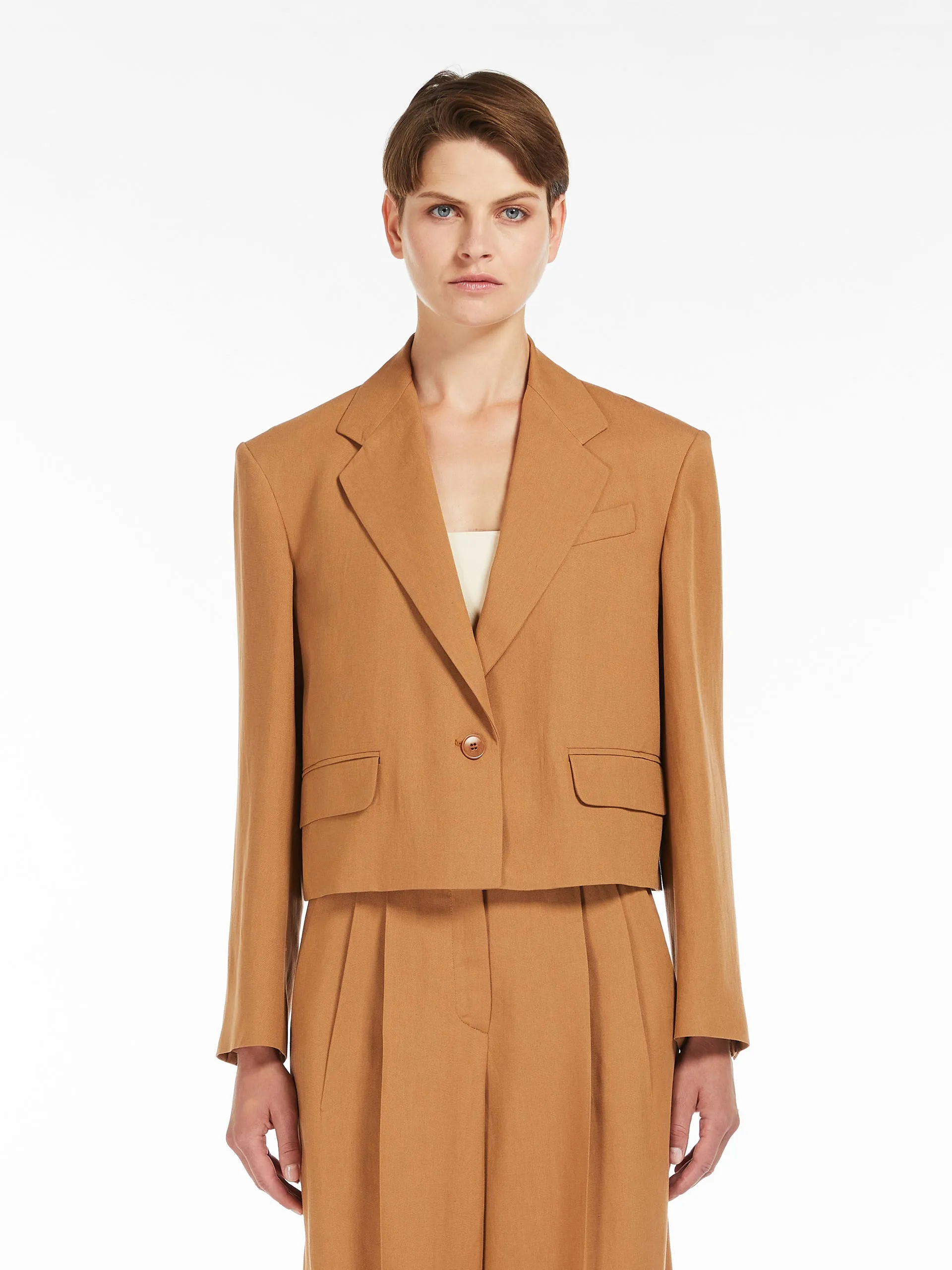 Viscose and linen blazer